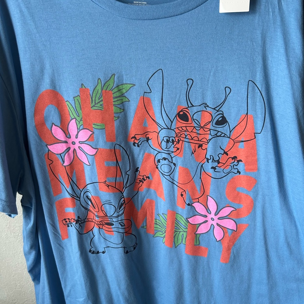 Target Blue and Pink Short Sleeve Tee with Floral Motif